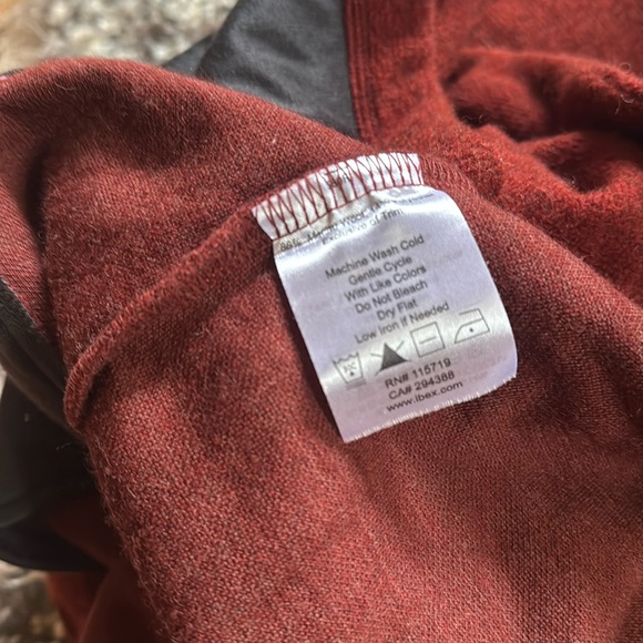 Ibex Scout Jura Merino Wool Bucle Jacket full zip sweater beautiful red brick XL - Picture 7 of 12
